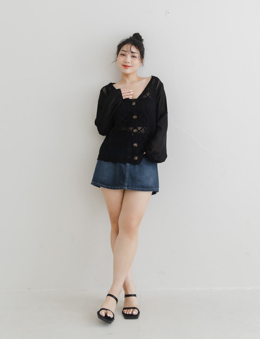 Bohemian Sheer Knit Plus Size Cover Up