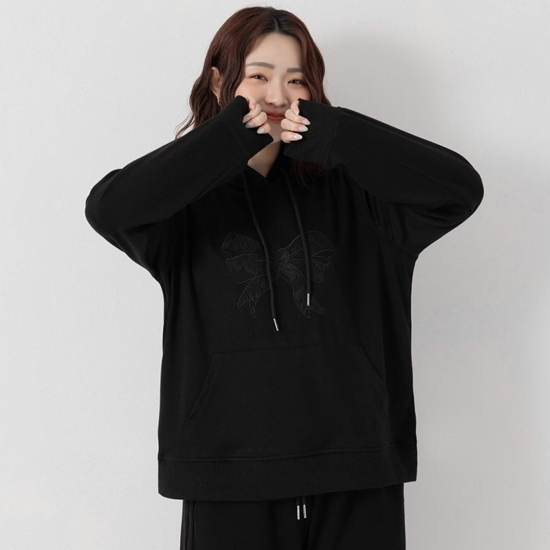 Lace Bow Cloud Cotton Plus Size Hoodie