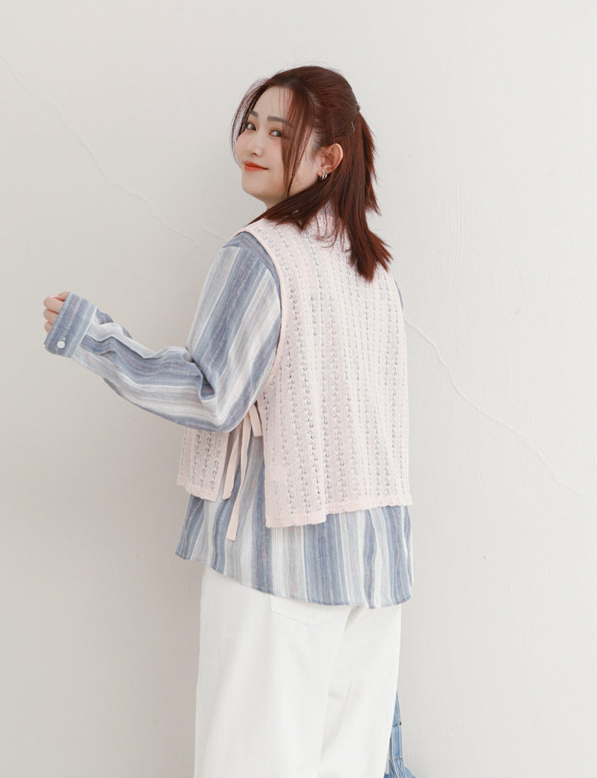 Layered Essential Crochet Tie Plus Size Vest