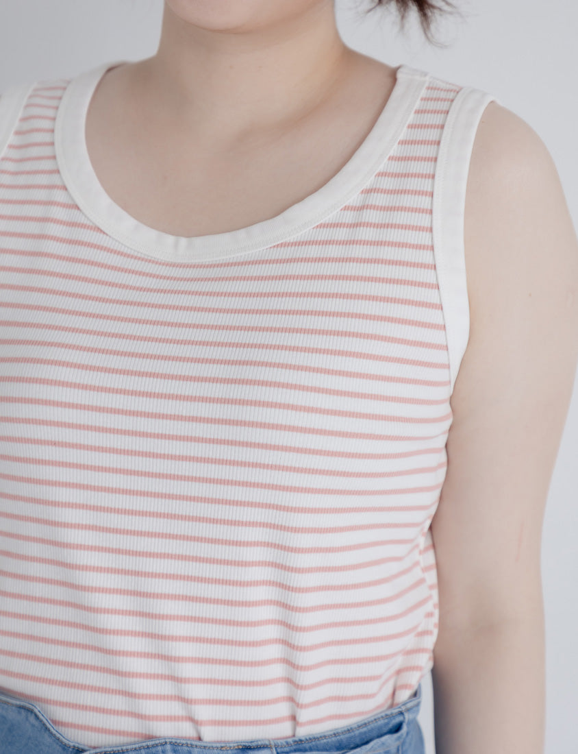 Summer Stripe Colorblock Plus Size Tank