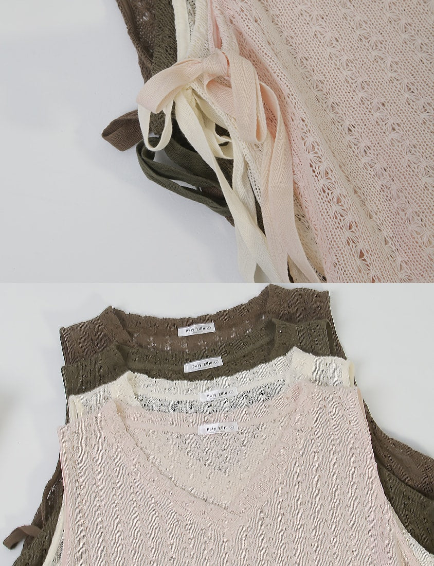 Layered Essential Crochet Tie Plus Size Vest