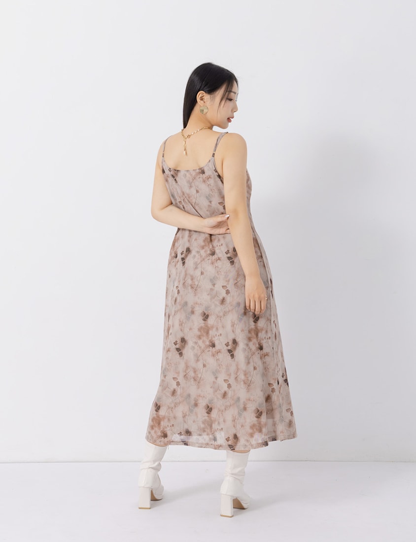 MUA! Sheer Adjustable Tie-Dye Plus Size Maxi Dress