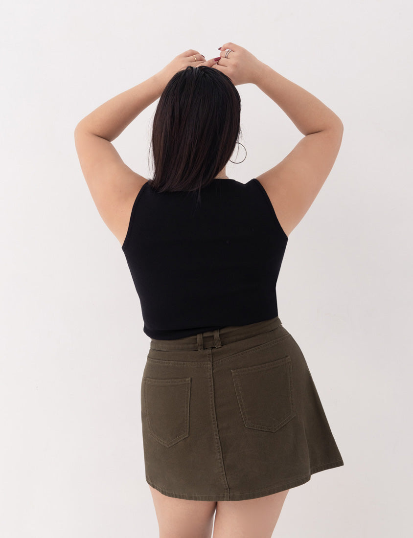 MUA! Sexy Ruched Knit Ring-Detail Plus Size Knit Cami