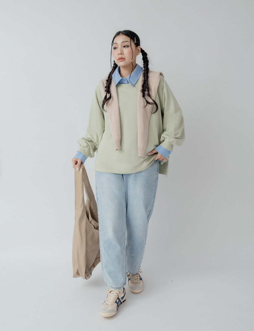 Oversized Cotton Slit Plus Size Sweatshirt (Unisex)