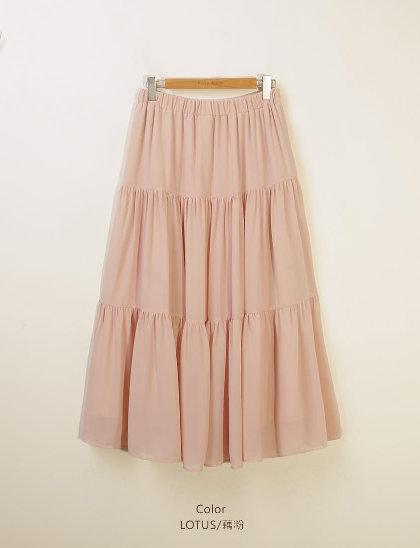 Multi-Layered Romantic Plus Size Chiffon Skirt