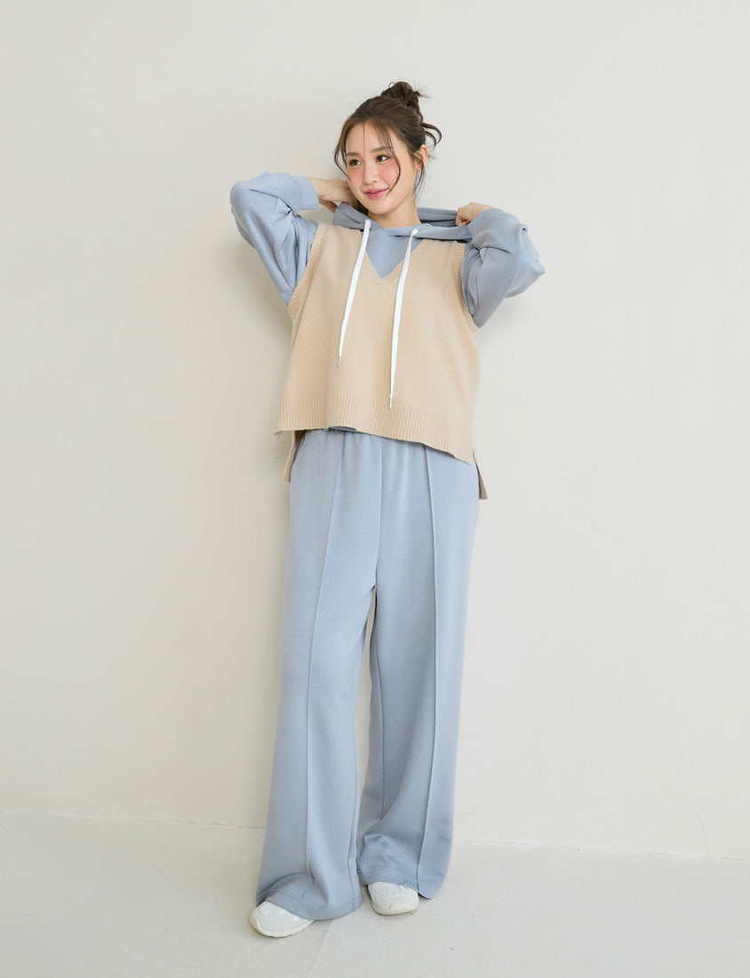 Versatile Multicolor V-Neck Cropped Plus Size Knit Vest