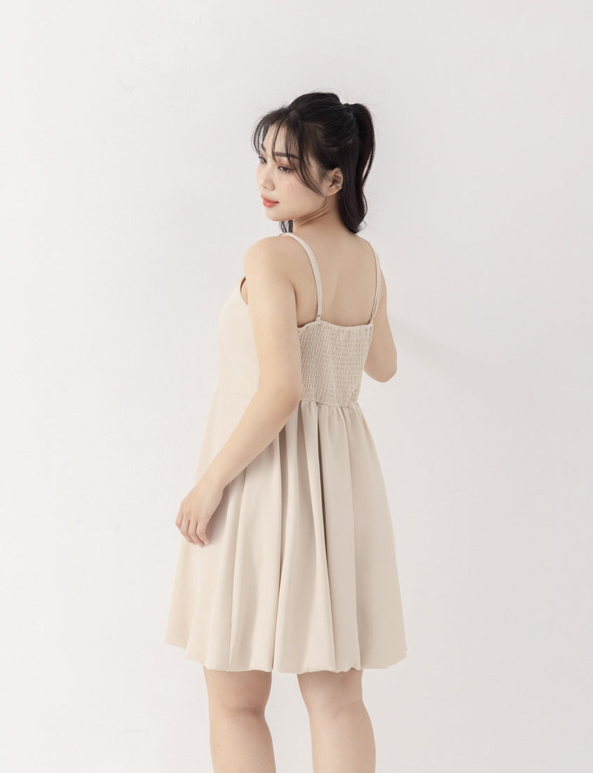 Japanese Style Adjustable Bubble Hem Plus Size Mini Dress
