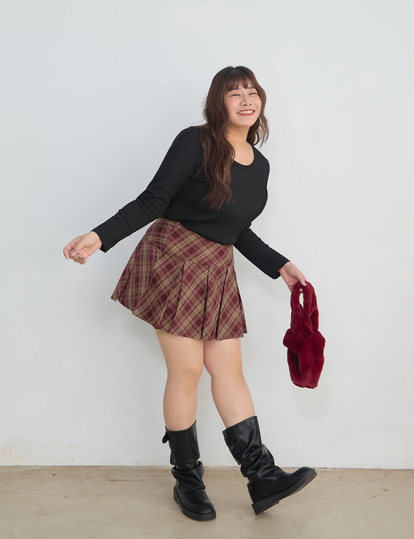 Casual Versatile Waffle Knit Plus Size Long Sleeve Top