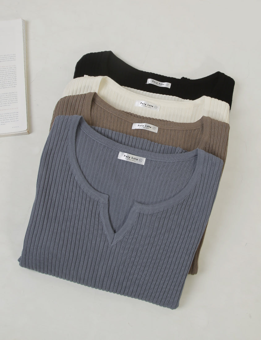 MISS. Essential Wavy Edge Plus Size Knit Top