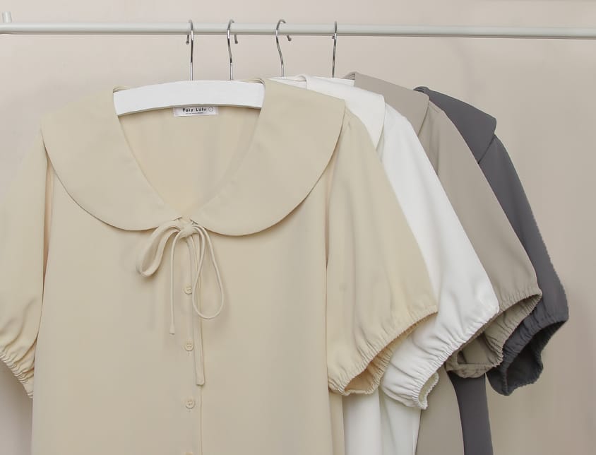 Sweet Front-Tie Oversized Plus Size Collar Blouse