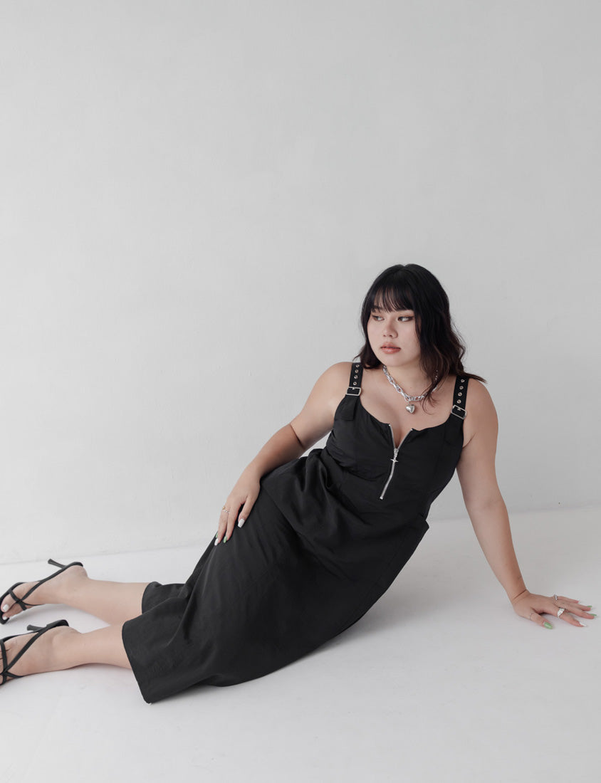 MUA! Adjustable Cargo Zip-Up Plus Size Cami Dress