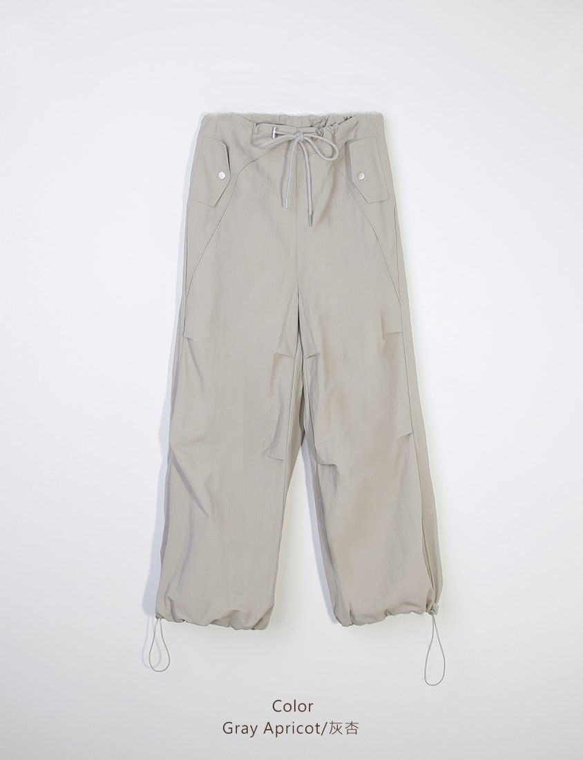 MUA! Edgy Utility Cargo Drawstring Pleated Plus Size Wide Leg Pants