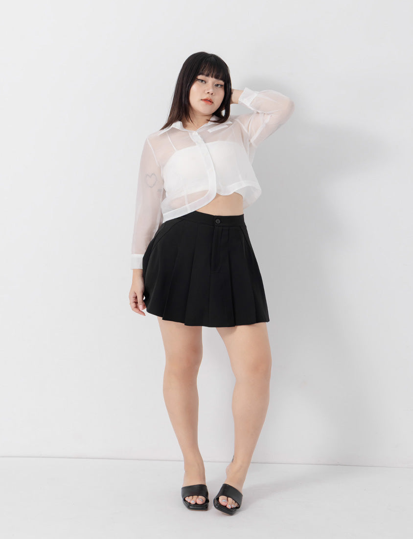 MISS. Standard Perfect Fit Tailored High Waist Pleated Plus Size Skirt