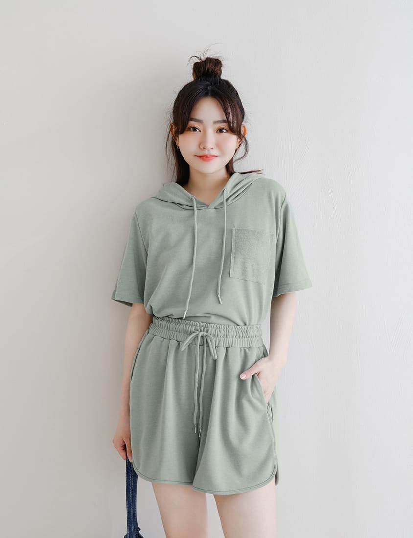 MISS. Casual Slit Drawstring Plus Size Shorts