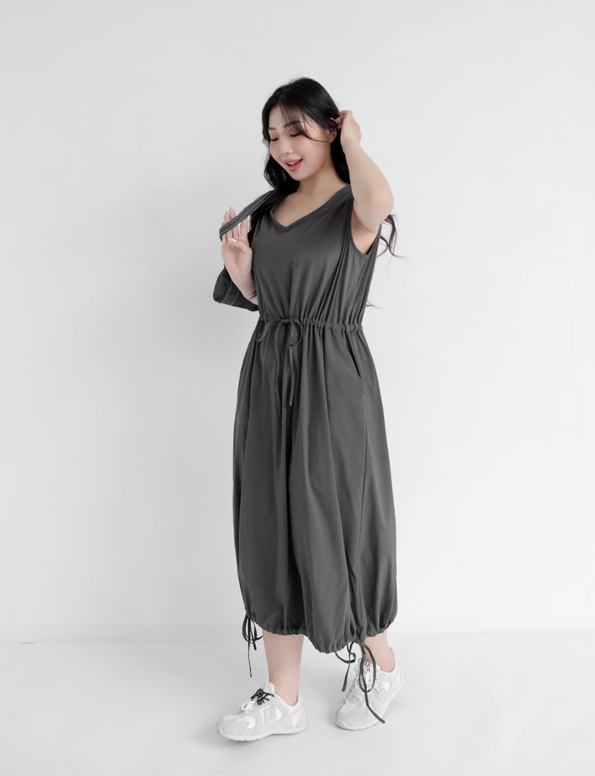 Cooling Tech V-Neck Plus Size Maxi Dress