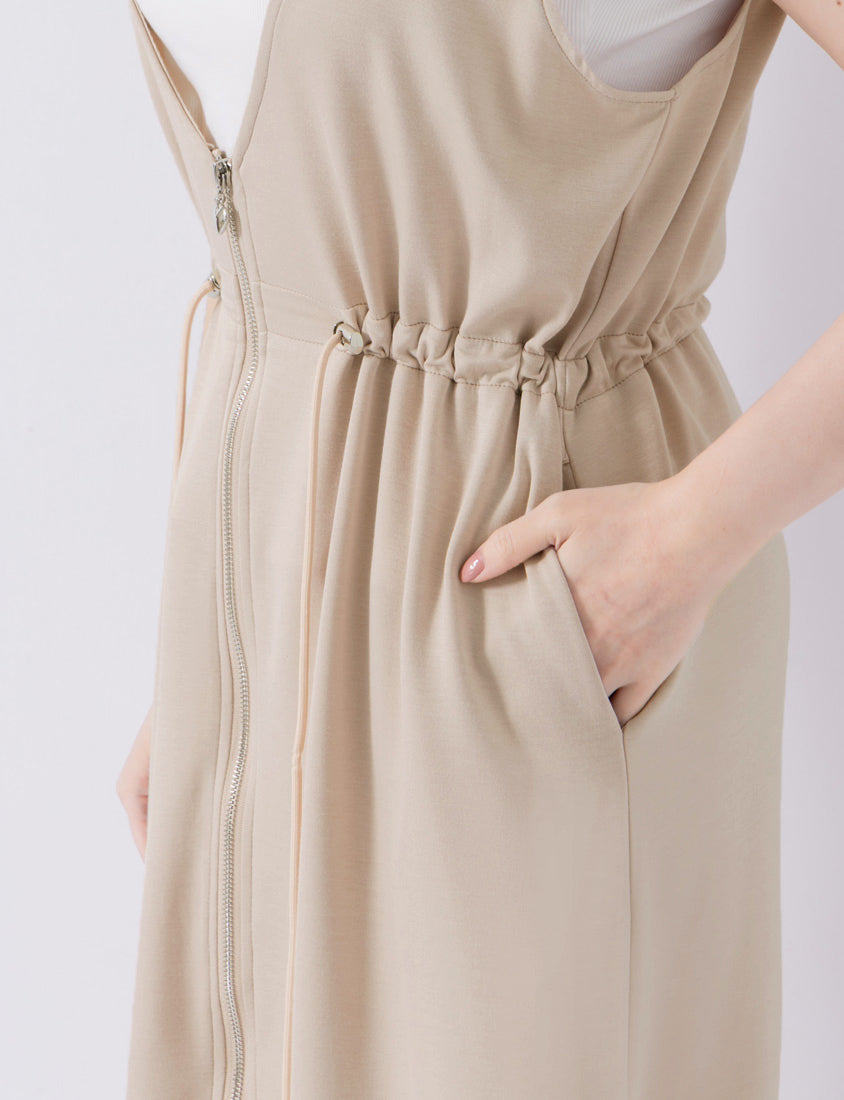 Ultra-Light Space Cotton Zip Front Plus Size Maxi Dress