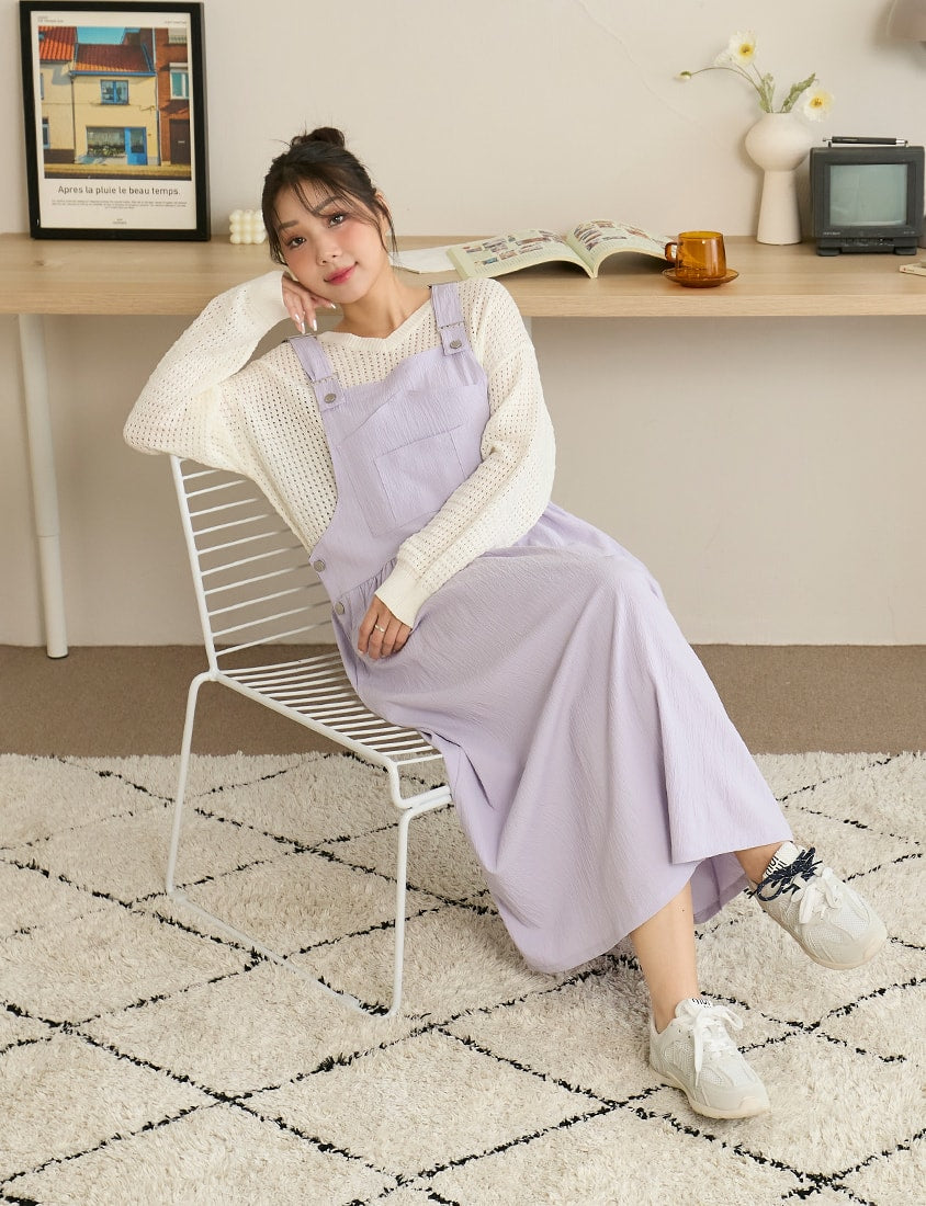 Adjustable Crinkled Utility Pockets Plus Size Cami Dress