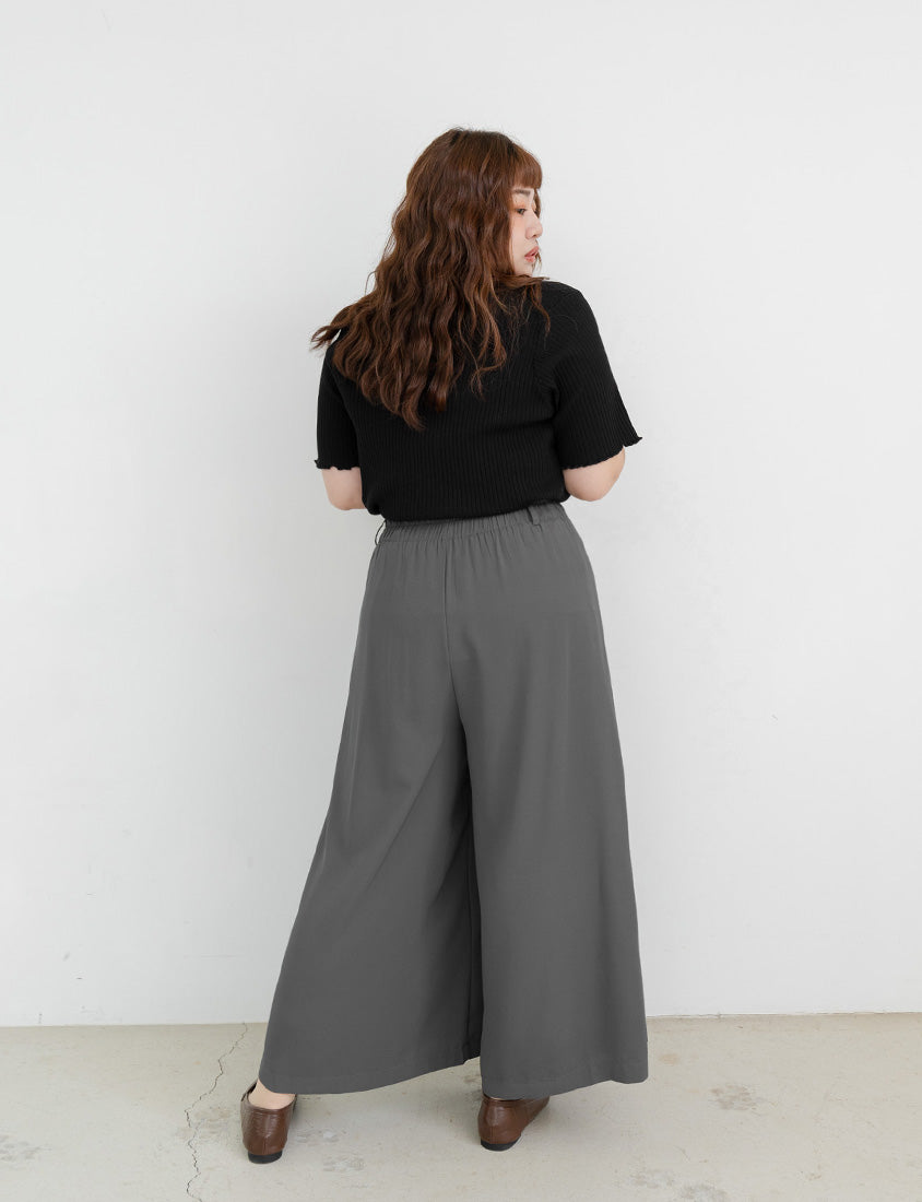 MISS. Wrinkle-Resistant High Waist A-Line Plus Size Tailored Wide Pants