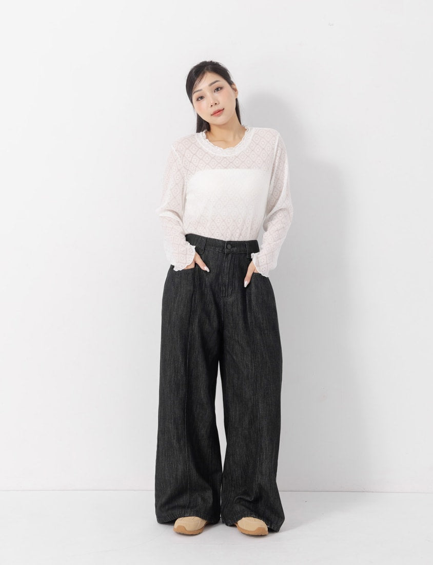 Pear-Shaped Friendly! Seamed Plus Size Wide Leg Jeans