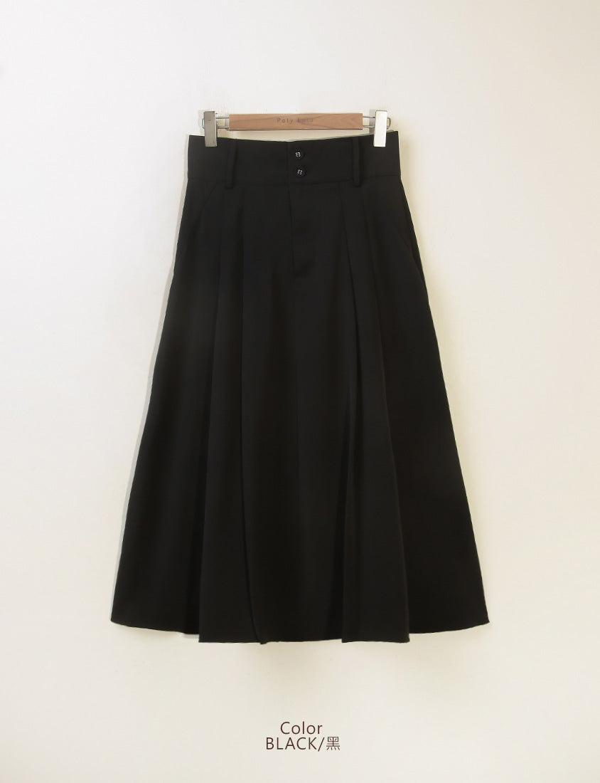 MISS. Wrinkle-Resistant Tummy Flattering with Back Elastic Plus Size Tailored Maxi Skirt