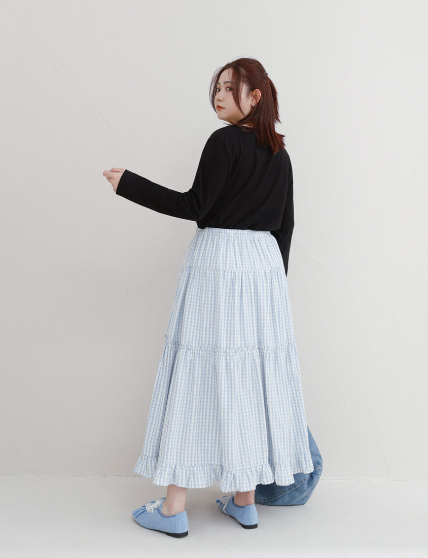 V-Neck Slim Fit Plus Size Long Sleeve Tee