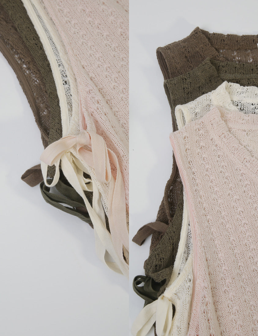 Layered Essential Crochet Tie Plus Size Vest