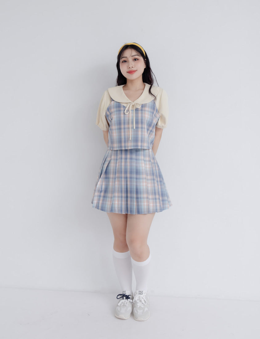 Korean Preppy Adjustable Plaid Plus Size Vest