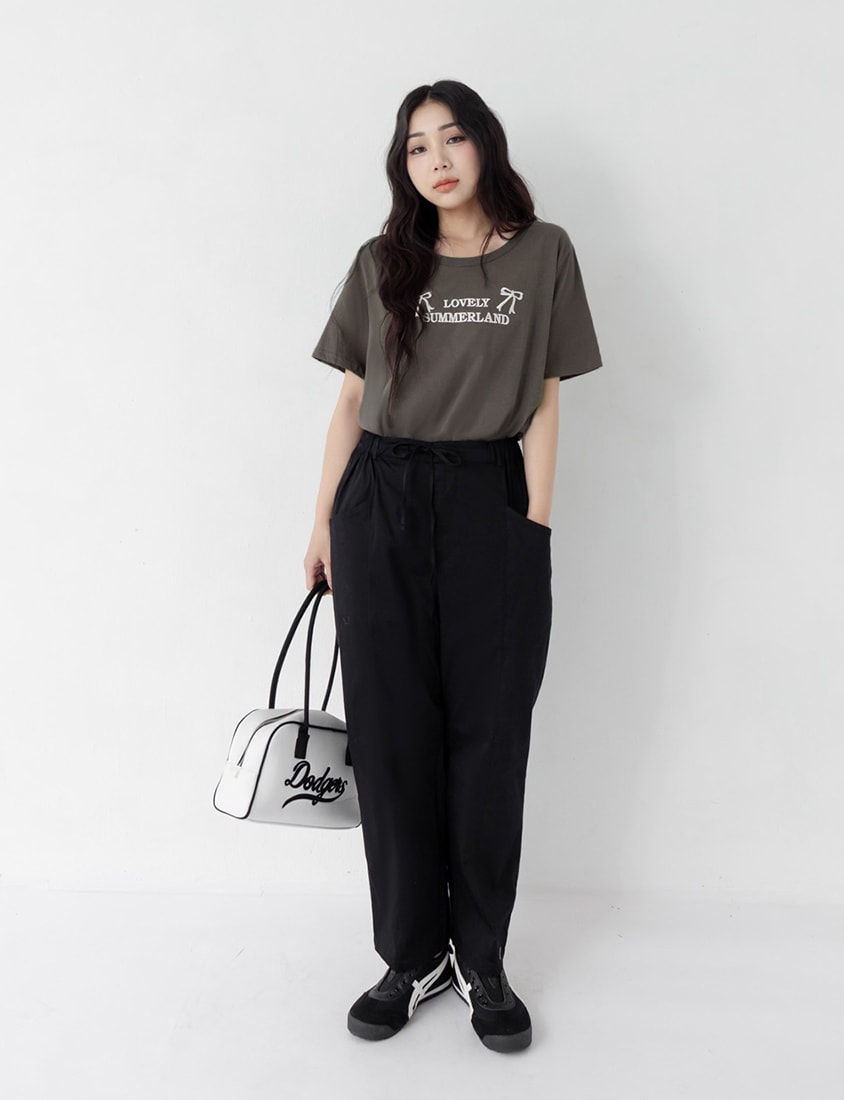 Utility Side-Tie Big Pocket Plus Size Boyfriend Pants