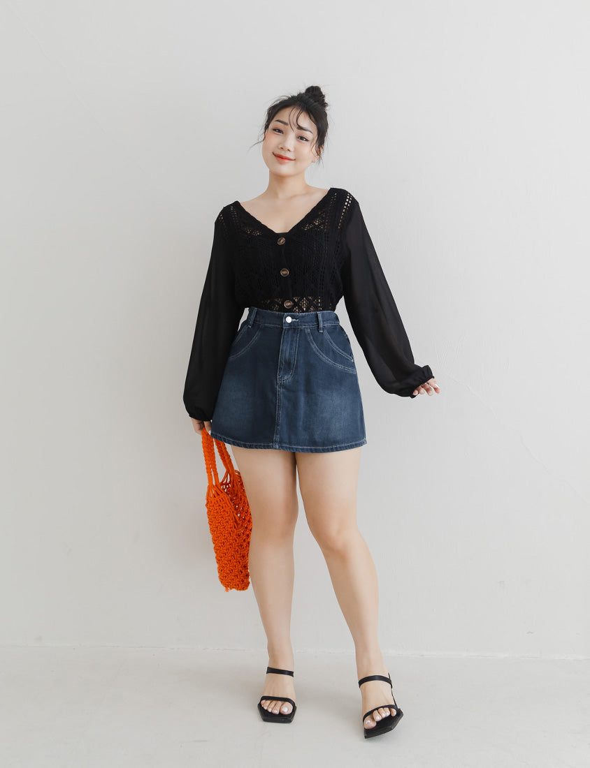 Bohemian Sheer Knit Plus Size Cover Up
