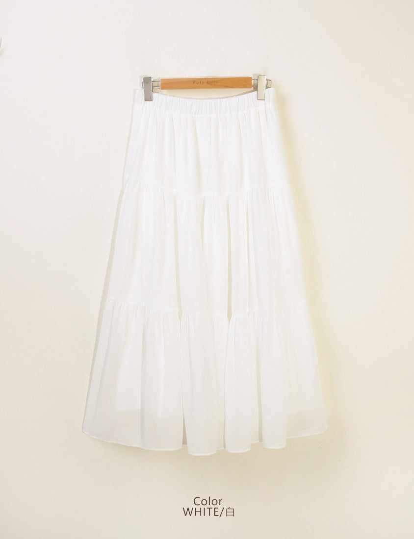 Multi-Layered Romantic Plus Size Chiffon Skirt
