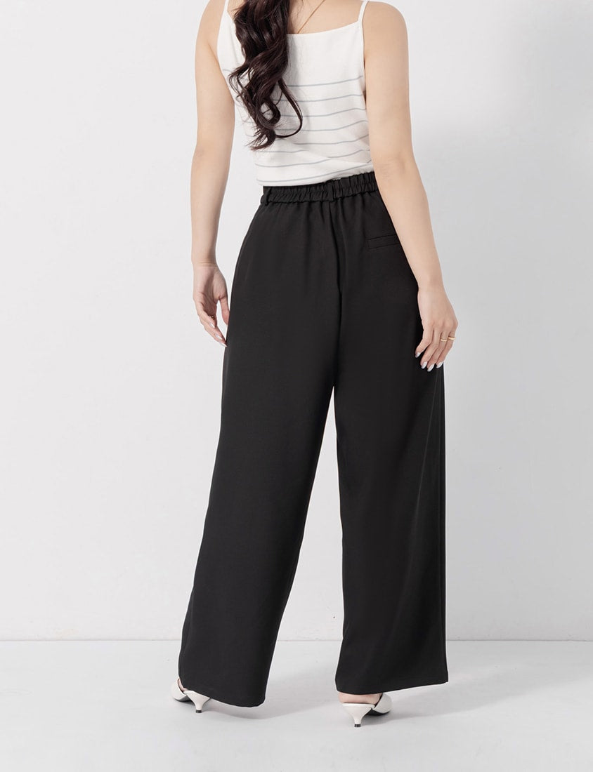 MISS. Wrinkle-Resistant Elastic Back Pleated Plus Size Trousers