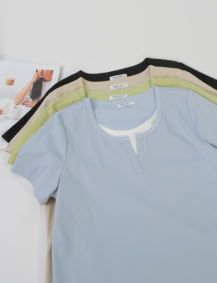 Versatile V-Neck Faux Two Piece Plus Size Tee