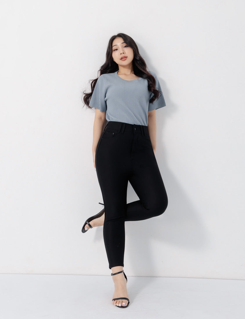 Cooling Lyocell Knit Plus Size Short Sleeve Top