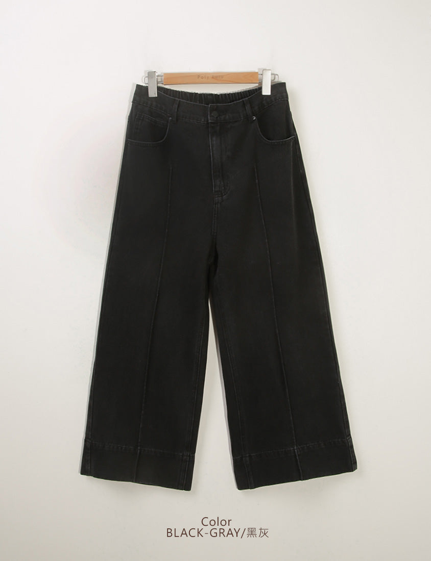 3D Seamed Plus Size Wide Straight Leg Jeans