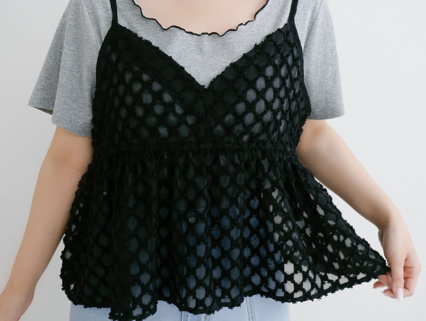 Two-Piece Japanese-Style Color-Block Plus Size Top Set