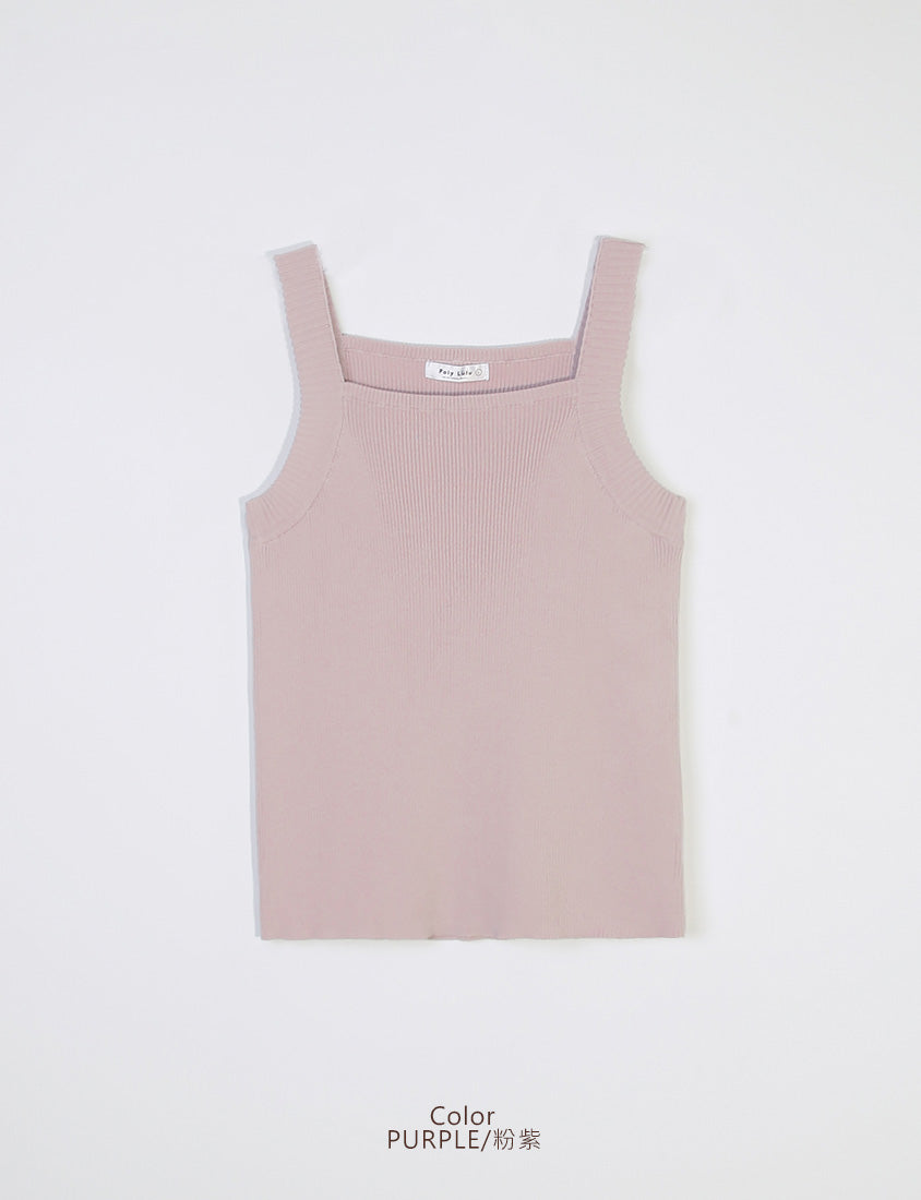 MISS. Ice Silk Lyocell Bra Bulges Support Knit Plus Size Tank Top