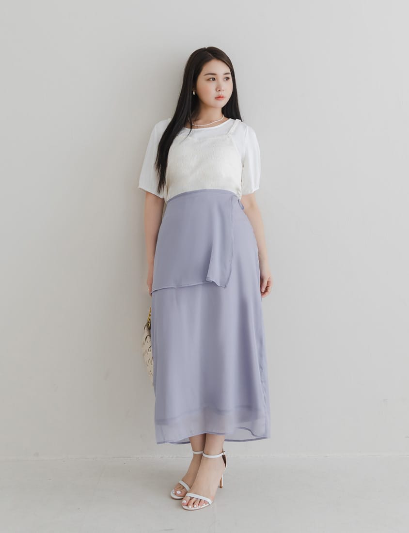 Fairy Two-Piece Sheer Plus Size Maxi Skirt (with Inner Skirt)