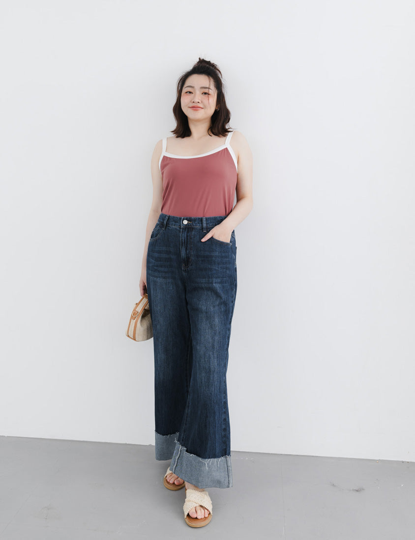 Bold Cuffed Plus Size Flare Jeans