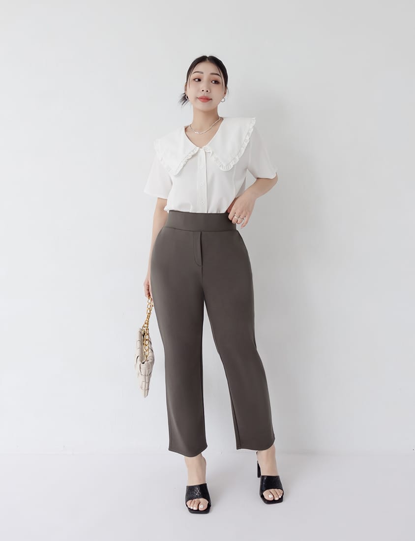 MISS. Waist-Sculpting Slimming Plus Size Straight Tailored Pants
