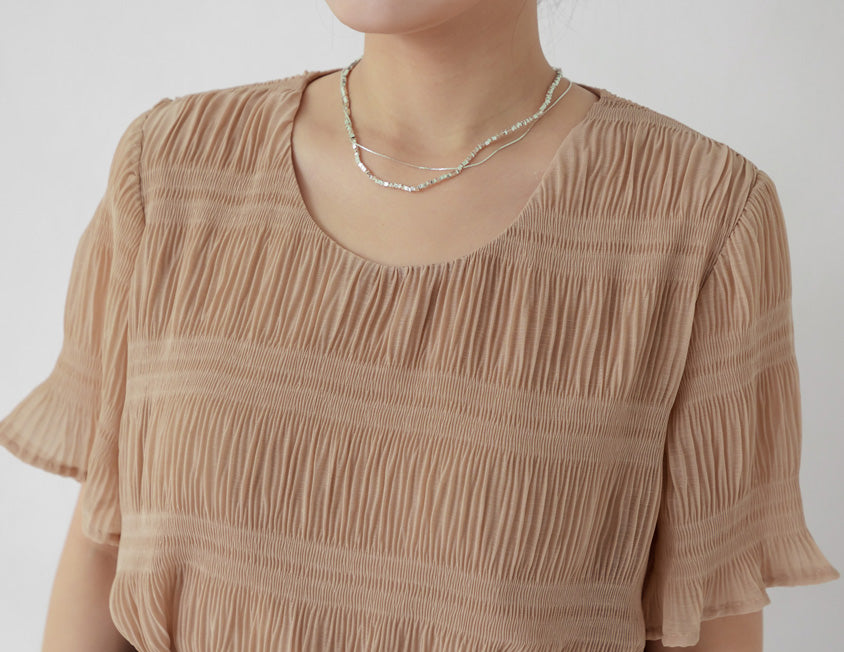 MISS. Korean Style Crinkled Plus Size Chiffon Top