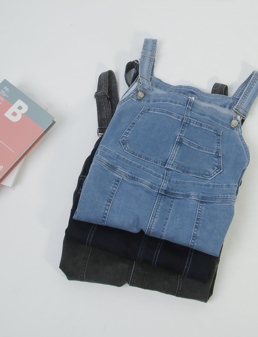 Adjustable Multi-Pocket Denim Plus Size Overalls Shorts