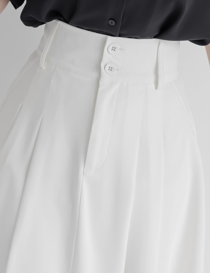 MISS. Wrinkle-Resistant Tummy Flattering with Back Elastic Plus Size Tailored Maxi Skirt
