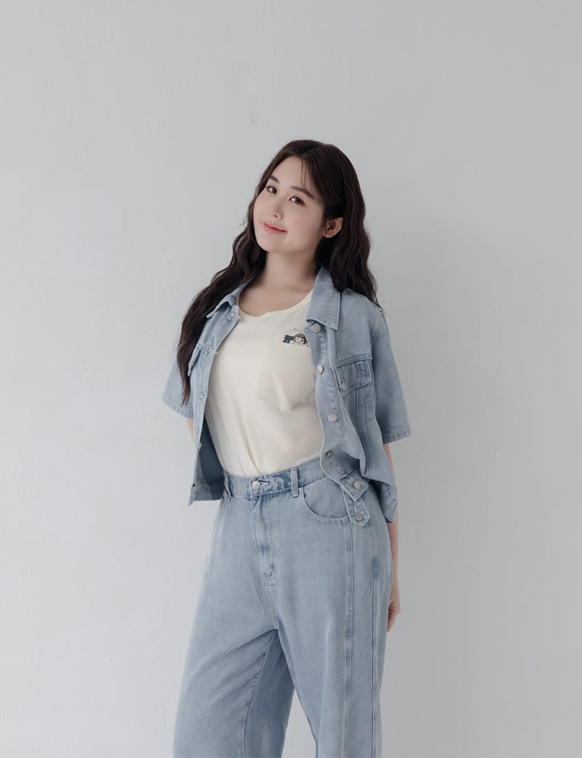 Lyocell Cooling Short Sleeve Button-Up Plus Size Jacket