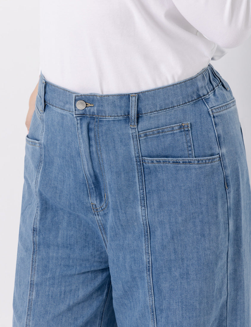 Standard Stitch Detail Plus Size Wide-Leg Jeans