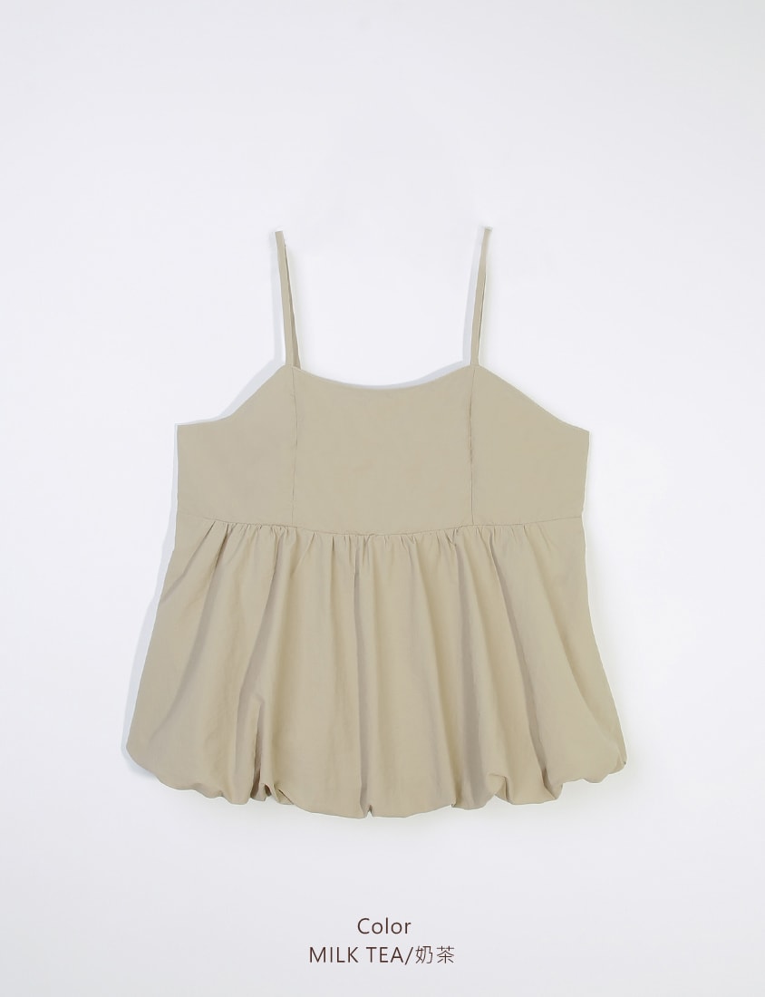 Adjustable Back Hollow Cut Plus Size Bubble Hem Cami Top