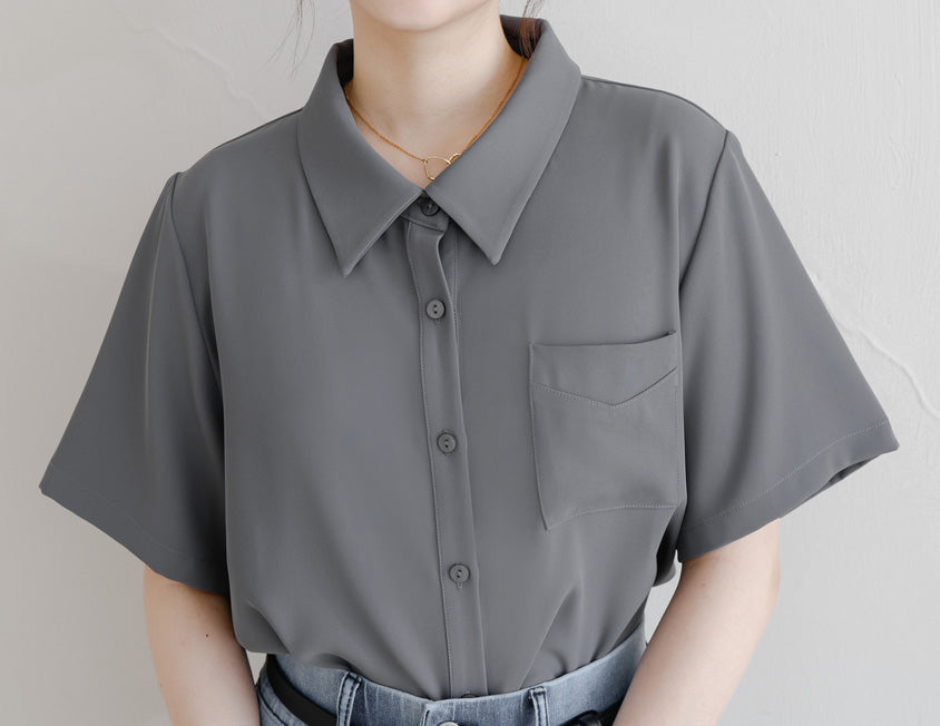 MISS. Silky Cool Morandi Colors Plus Size Shirt