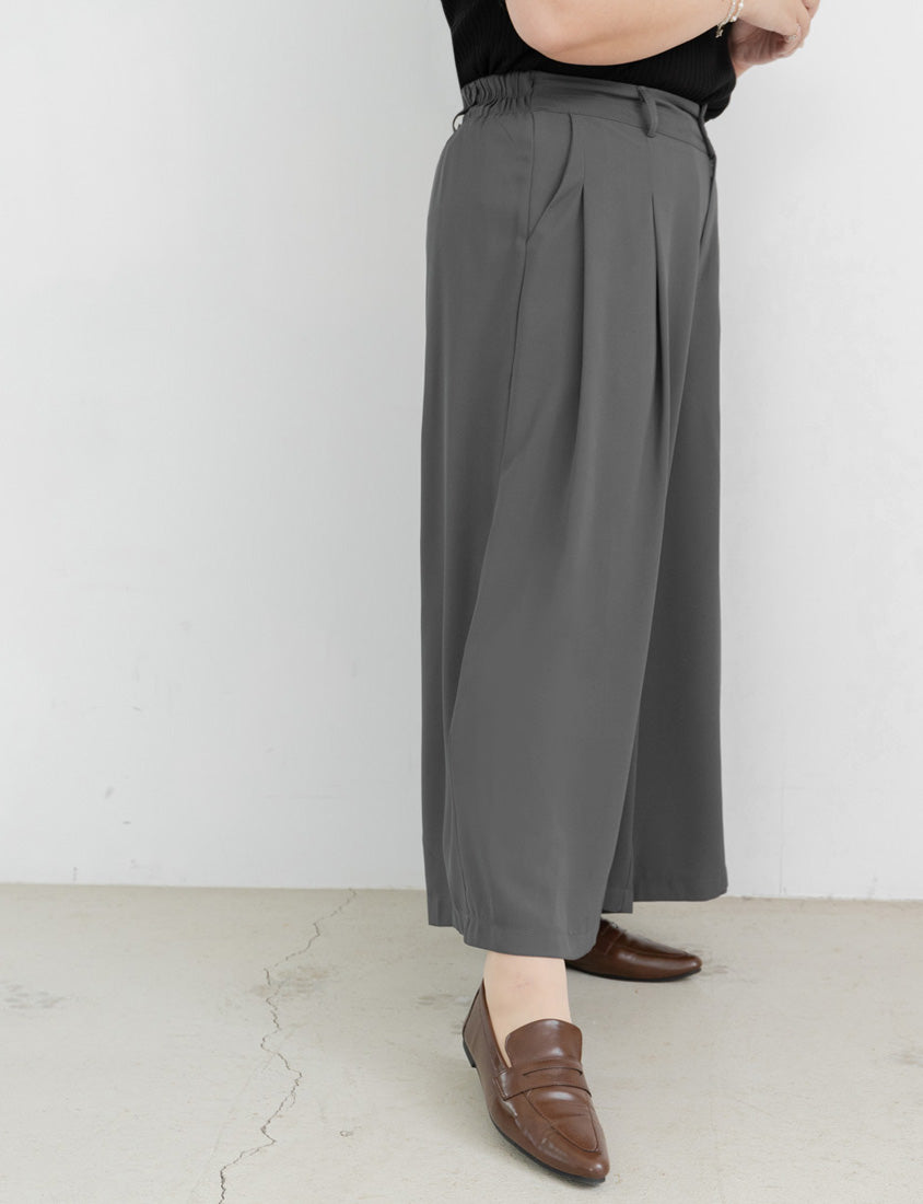 MISS. Wrinkle-Resistant High Waist A-Line Plus Size Tailored Wide Pants