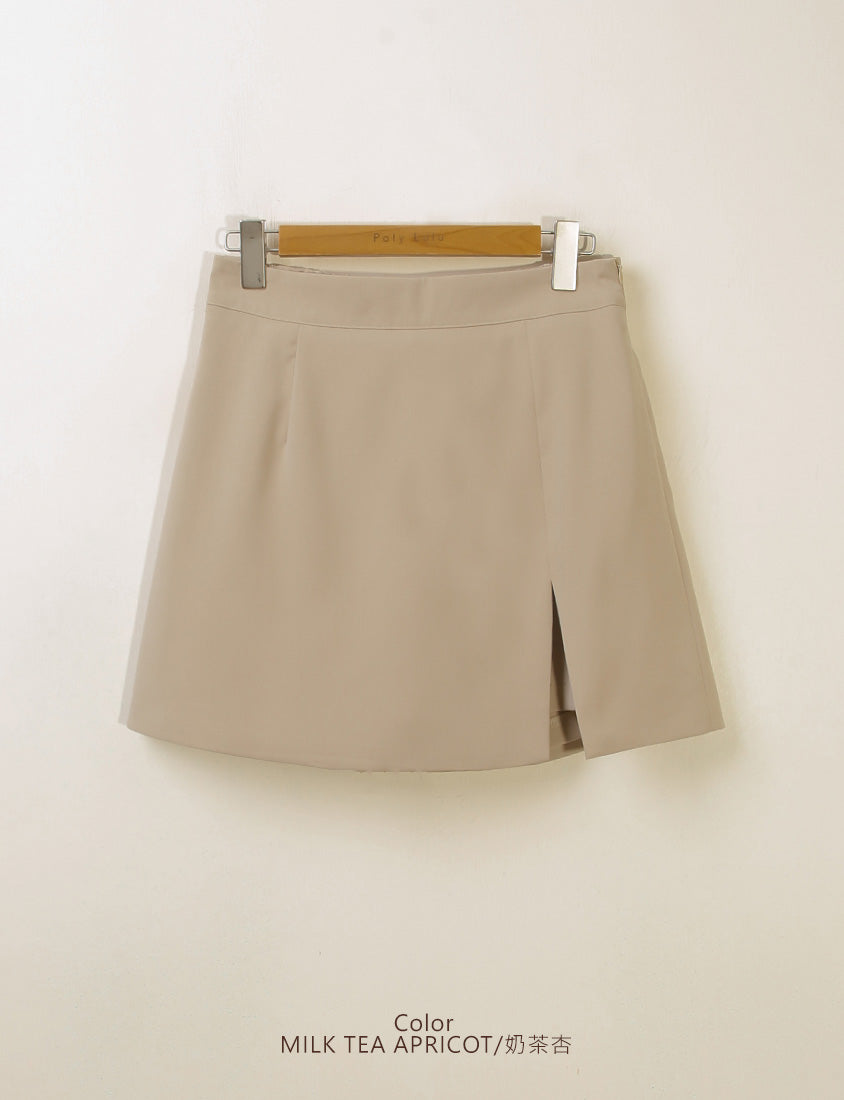 MISS. Structured Lightweight A-line Slit Plus Size Tailored Skirt (With Short)