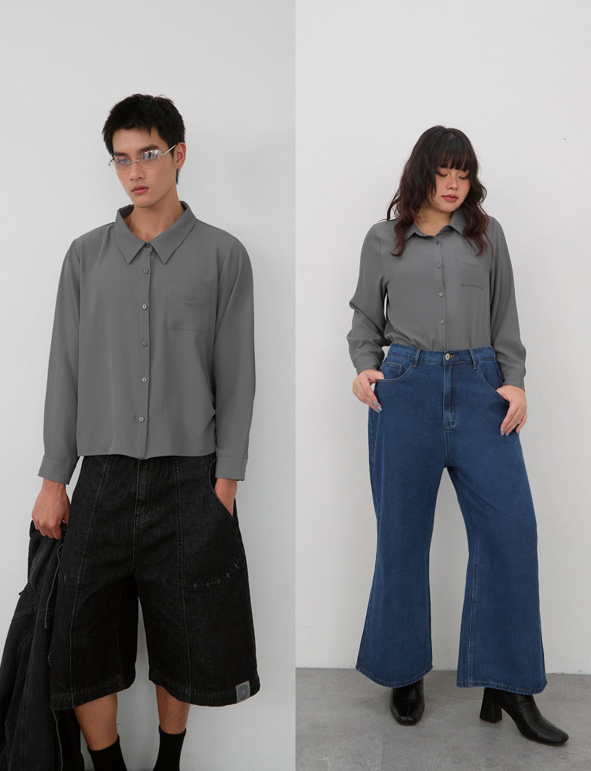 Versatile Wrinkle-Resistant Oversized Plus Size Long Sleeve Shirt (Unisex)