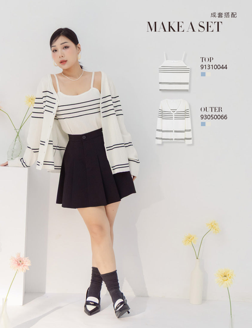 MISS. Contrast Stripe Ice Silk Knit Plus Size Tank Top